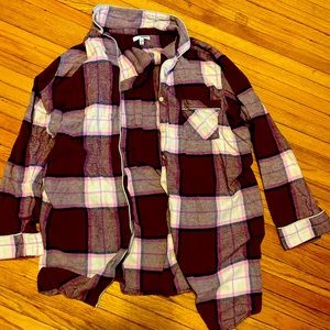 Purple, white, and pink flannel size XL, by Sonoma